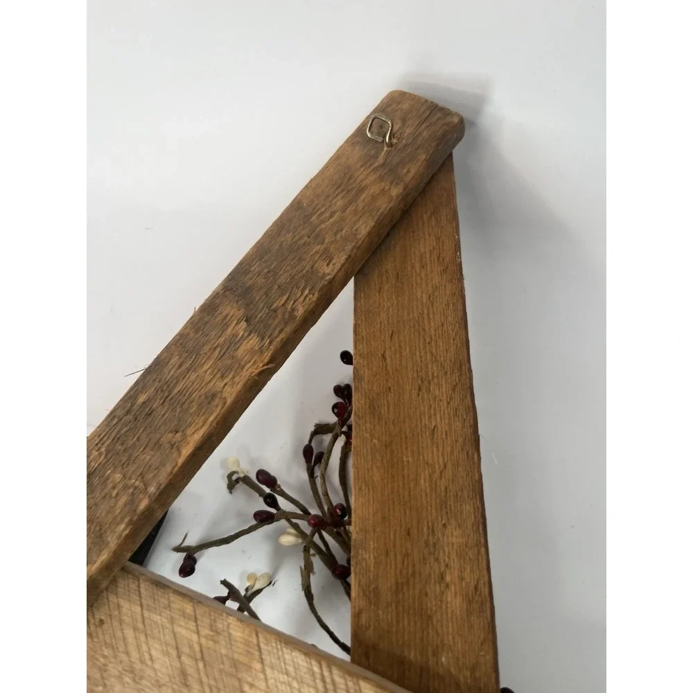 Primitive Wooden Faith Star Wall Hanging Rustic Country Farmhouse Wreath